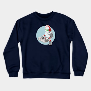 Cute Robot Musician Playing Drum Machine Crewneck Sweatshirt